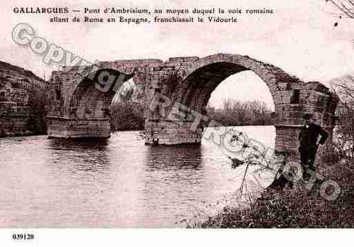 Ville de GALLARGUESLEMONTUEUX, carte postale ancienne