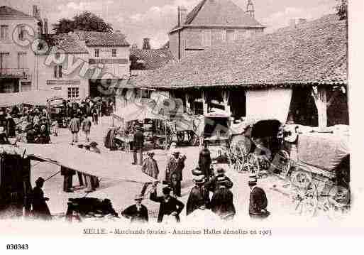 Ville de MELLE, carte postale ancienne