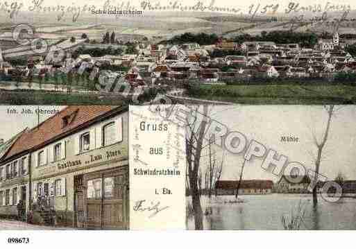 Ville de SCHWINDRATZHEIM, carte postale ancienne