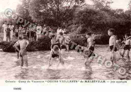 Ville de MALZEVILLE, carte postale ancienne