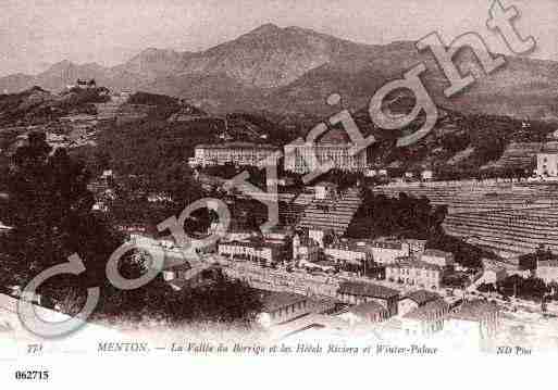 Ville de MENTON, carte postale ancienne