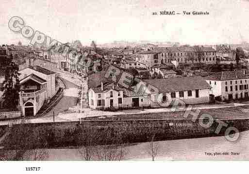 Ville de NERAC, carte postale ancienne