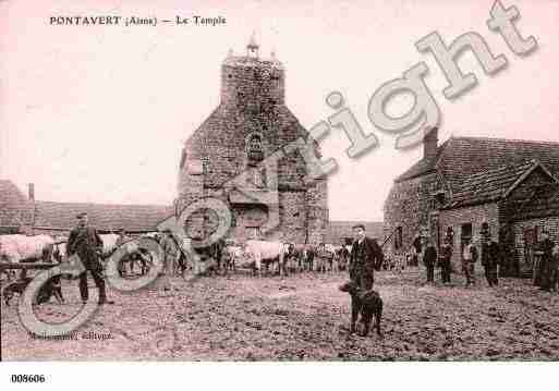 Ville de PONTAVERT, carte postale ancienne