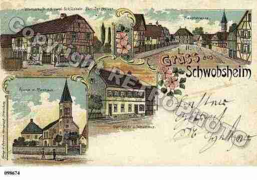 Ville de SCHWOBSHEIM, carte postale ancienne