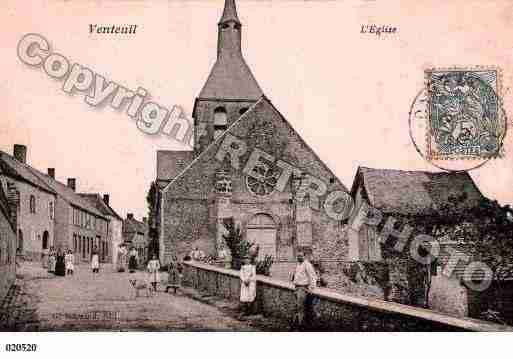 Ville de VENTEUIL, carte postale ancienne