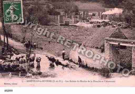 Ville de ABBEVILLELARIVIERE, carte postale ancienne