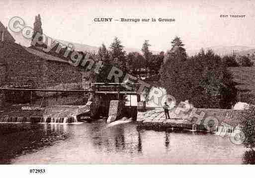 Ville de CLUNY, carte postale ancienne