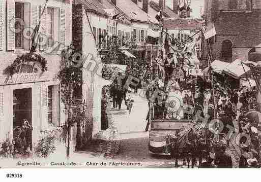 Ville de EGREVILLE, carte postale ancienne