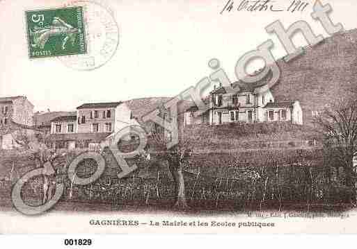 Ville de GAGNIERES, carte postale ancienne