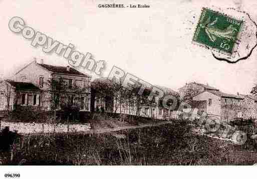 Ville de GAGNIERES, carte postale ancienne