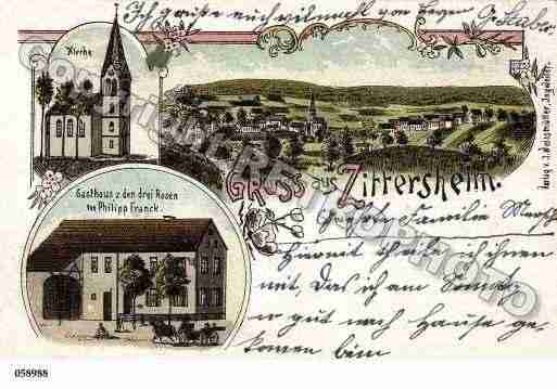 Ville de ZITTERSHEIM, carte postale ancienne