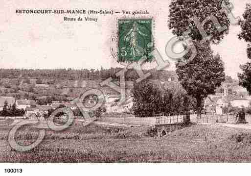 Ville de BETONCOURTSURMANCE, carte postale ancienne