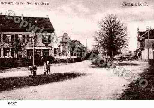 Ville de KUNTZIG, carte postale ancienne