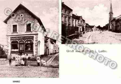 Ville de KUNTZIG, carte postale ancienne