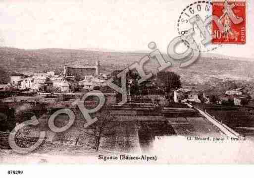 Ville de SIGONCE, carte postale ancienne