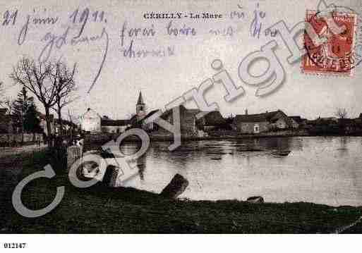 Ville de CERILLY, carte postale ancienne