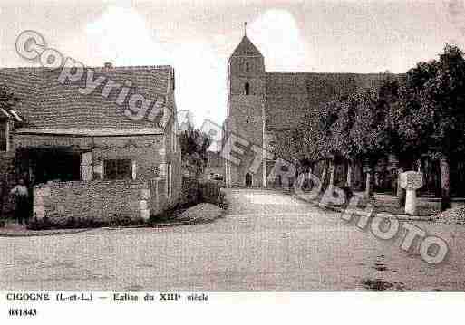 Ville de CIGOGNE, carte postale ancienne