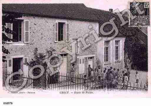 Ville de CROCY, carte postale ancienne