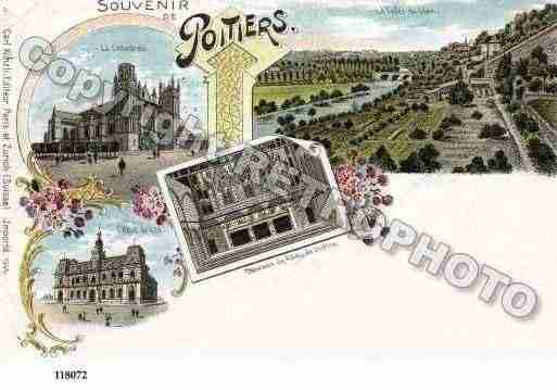 Ville de POITIERS, carte postale ancienne