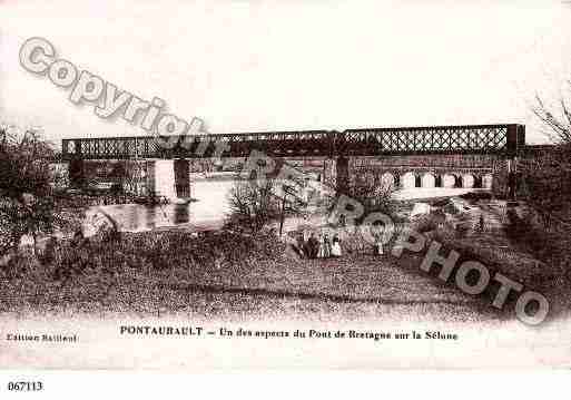 Ville de PONTAUBAULT, carte postale ancienne