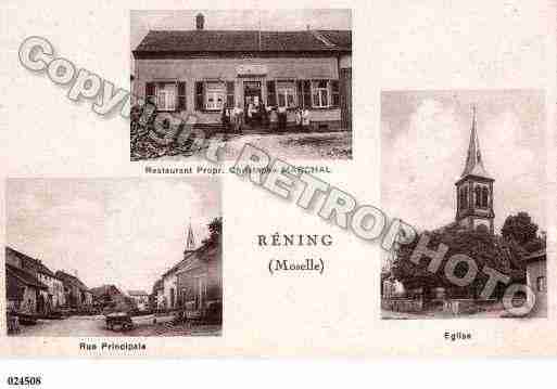 Ville de RENING, carte postale ancienne