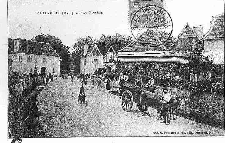 Ville de AUTEVIELLESTMARTINBIDEREN, carte postale ancienne