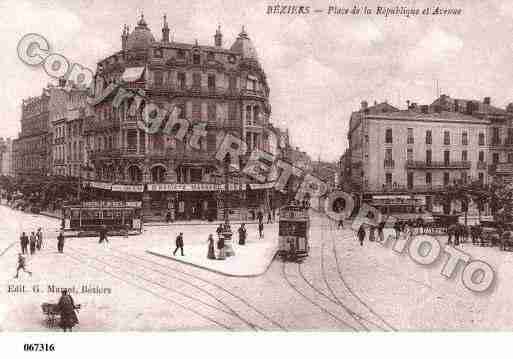 Ville de BEZIERS, carte postale ancienne