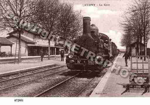 Ville de CLUNY, carte postale ancienne