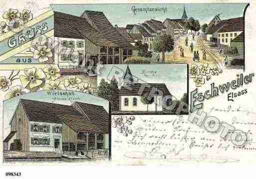 Ville de ESCHWILLER, carte postale ancienne