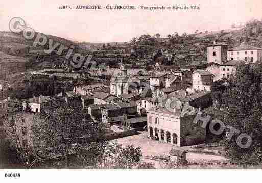 Ville de OLLIERGUES, carte postale ancienne