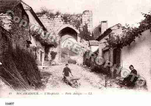 Ville de ROCAMADOUR, carte postale ancienne