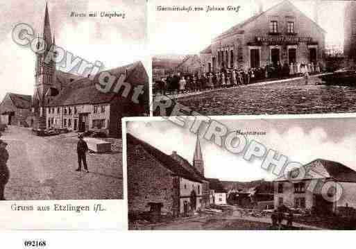 Ville de ETZLING, carte postale ancienne