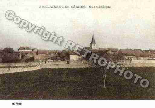 Ville de FONTAINESLESSECHES, carte postale ancienne