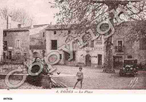 Ville de RODES, carte postale ancienne