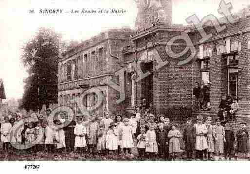 Ville de SINCENY, carte postale ancienne