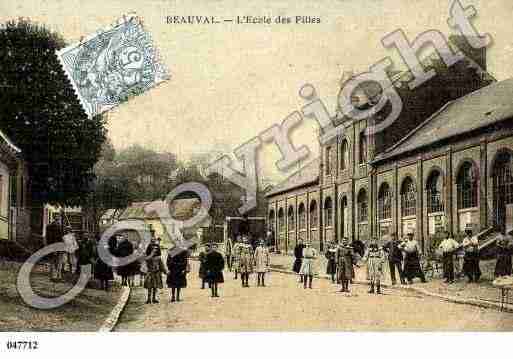 Ville de BEAUVAL, carte postale ancienne