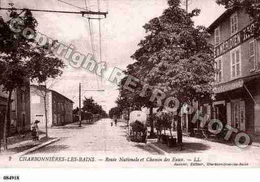 Ville de CHARBONNIERESLESBAINS, carte postale ancienne