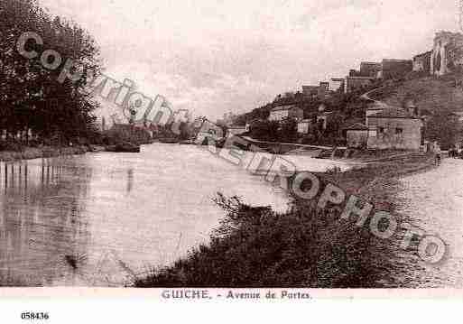 Ville de GUICHE, carte postale ancienne