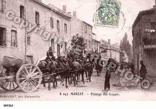 Ville de MANZAT, carte postale ancienne