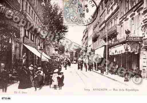 Ville de AVIGNON, carte postale ancienne