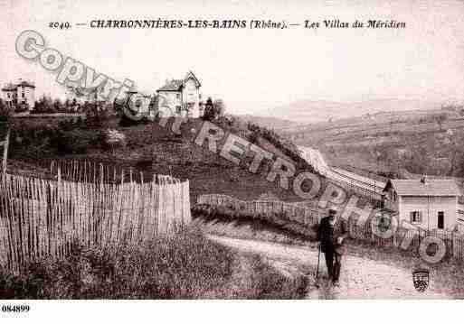 Ville de CHARBONNIERESLESBAINS, carte postale ancienne