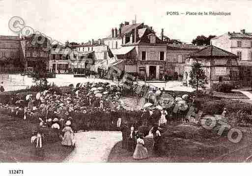 Ville de PONS, carte postale ancienne