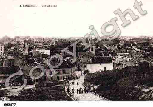 Ville de BAGNOLET, carte postale ancienne