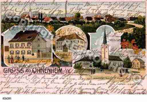 Ville de OHNENHEIM, carte postale ancienne