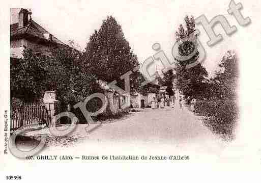 Ville de GRILLY, carte postale ancienne