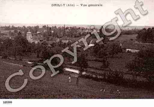 Ville de GRILLY, carte postale ancienne