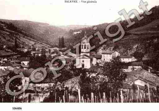 Ville de SALAVRE, carte postale ancienne