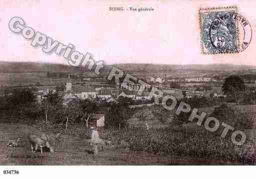 Ville de SOING, carte postale ancienne