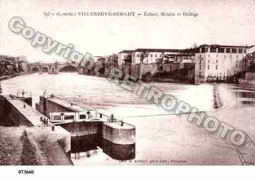 Ville de VILLENEUVESURLOT, carte postale ancienne