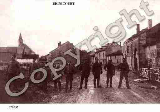 Ville de BIGNICOURT, carte postale ancienne